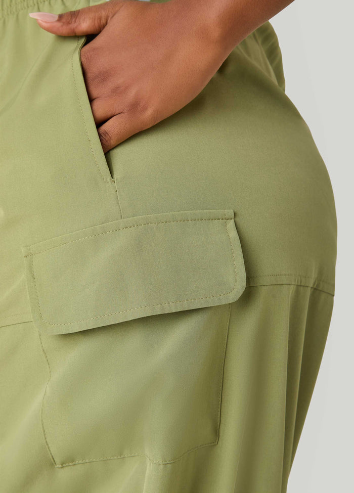 Drawstring Slip On Cargo Skirt
