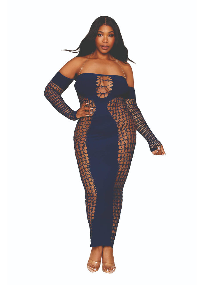 Dreamgirl Chain Trimmed Lingerie Gown