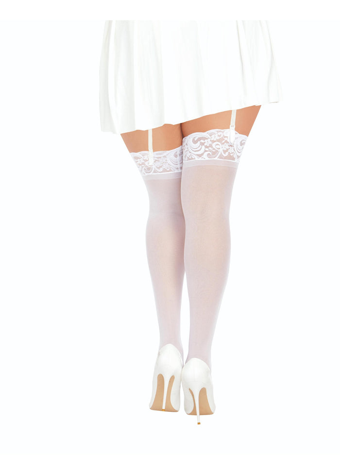 Dreamgirl Lace And Mesh Thigh Highs