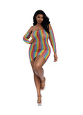 Dreamgirl Rainbow Arm Warmers And Mini Dress