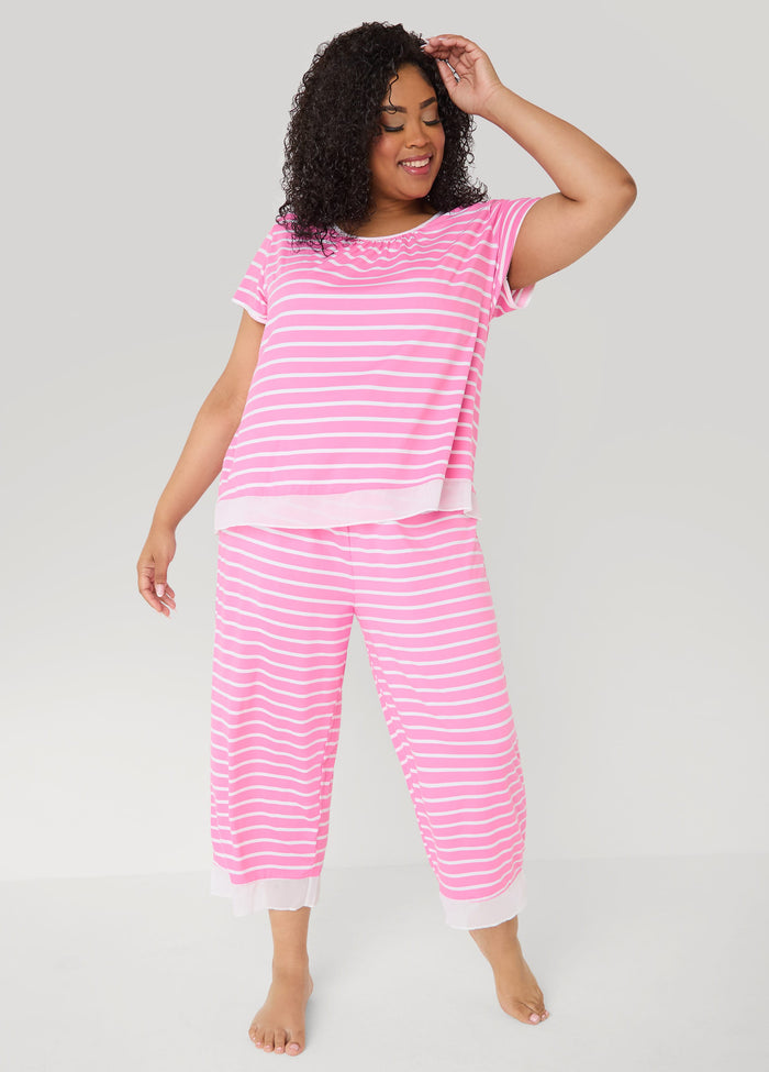 Ellen Tracy Striped PJ Capris Set