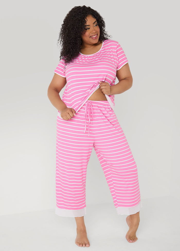 Ellen Tracy Striped PJ Capris Set