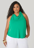 Embellished Cowl Neck Top