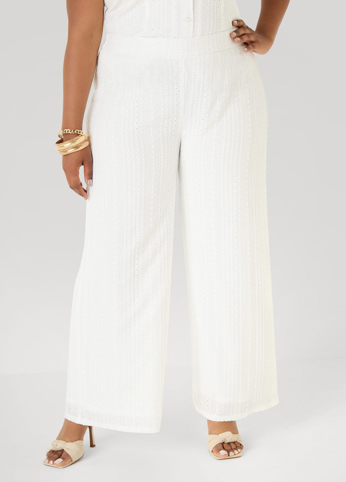 Eyelet Straight Leg Pants