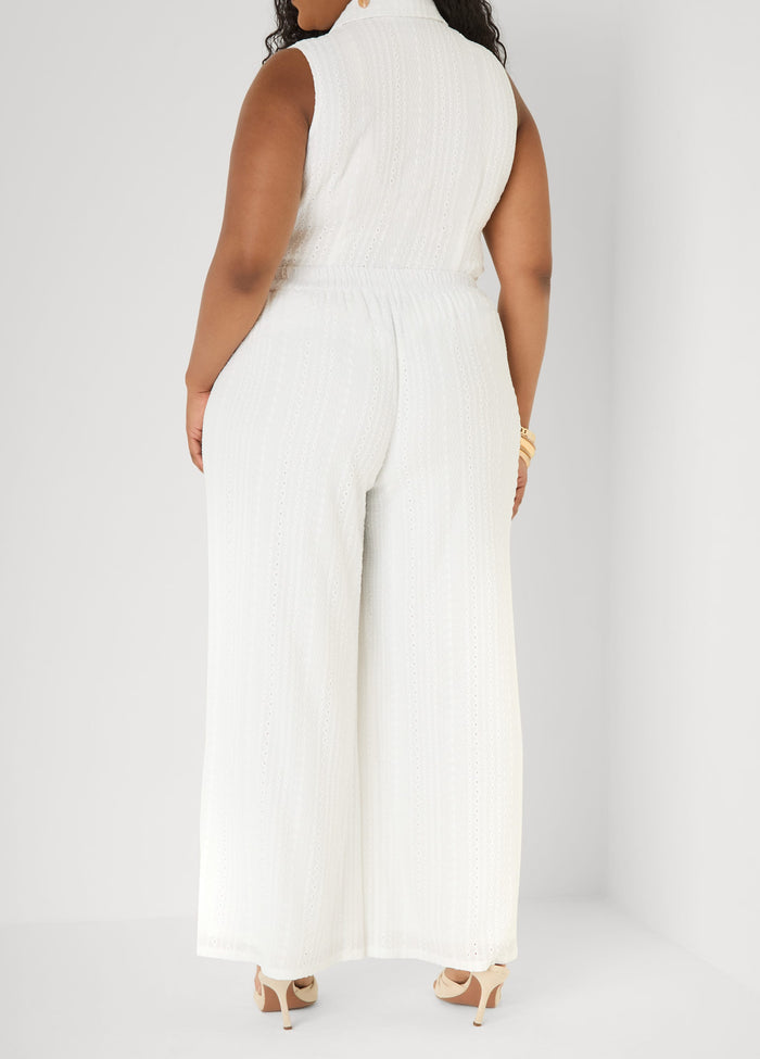 Eyelet Straight Leg Pants