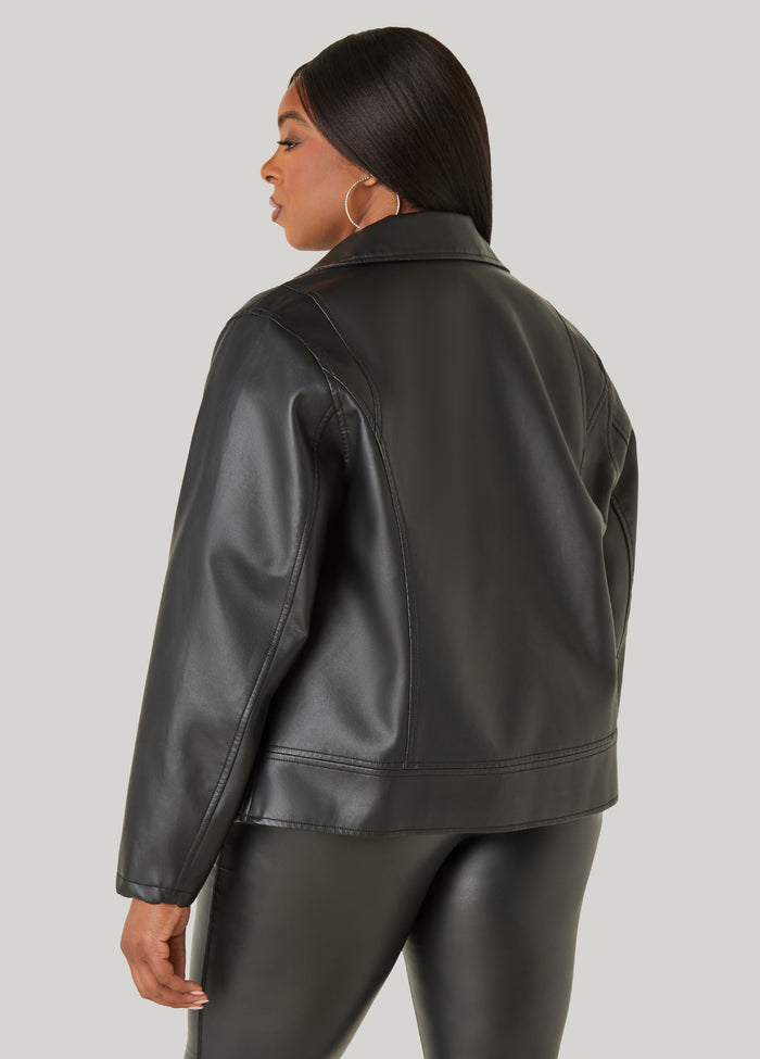 Faux Leather Moto Jacket