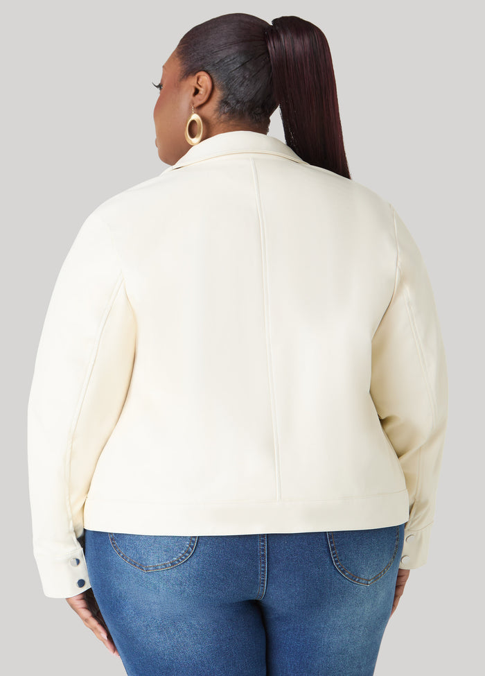 Faux Leather Trucker Jacket