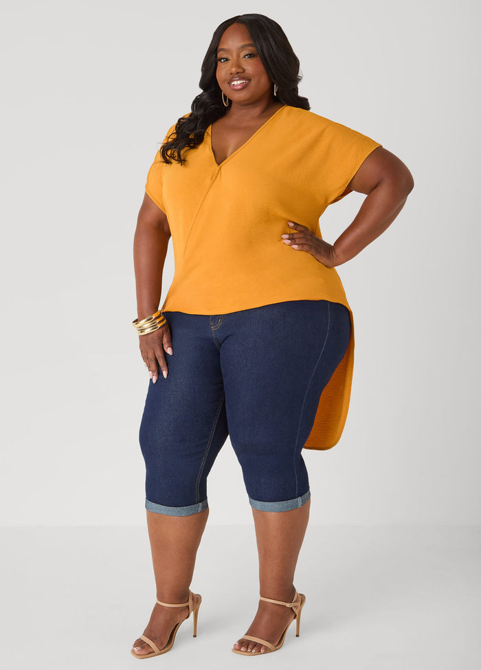 Faux Wrap Hi Low Top