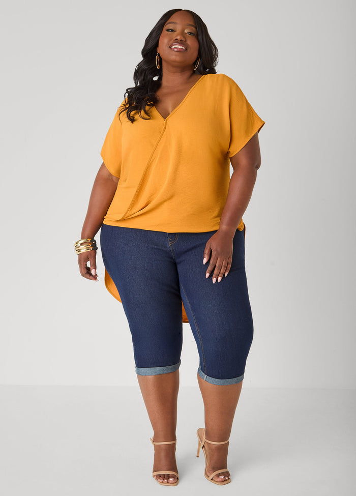 Faux Wrap Hi Low Top