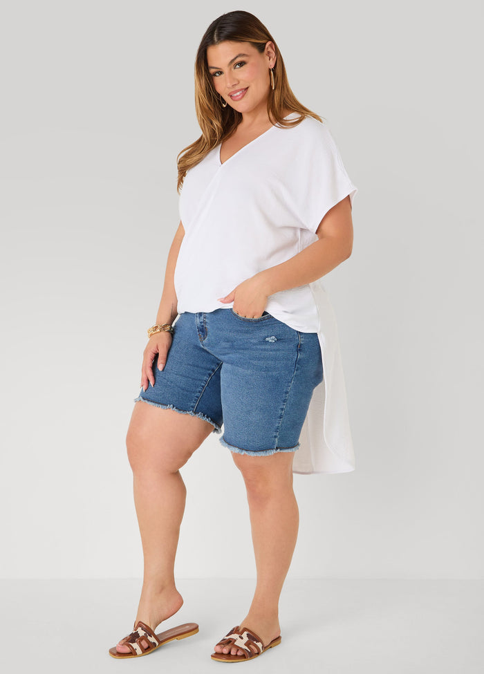 Faux Wrap Hi Low Top