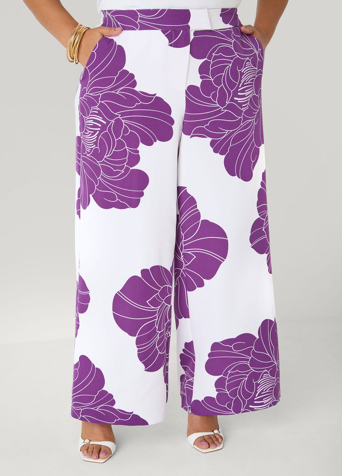 Floral Print Wide Leg Pants