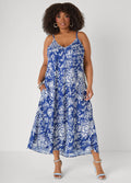 Floral V Neck Midaxi Dress