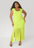 Fringed Knit Maxi Dress