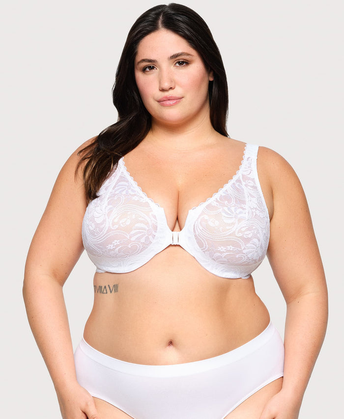 Front-Closure Stretch Lace WonderWire Bra