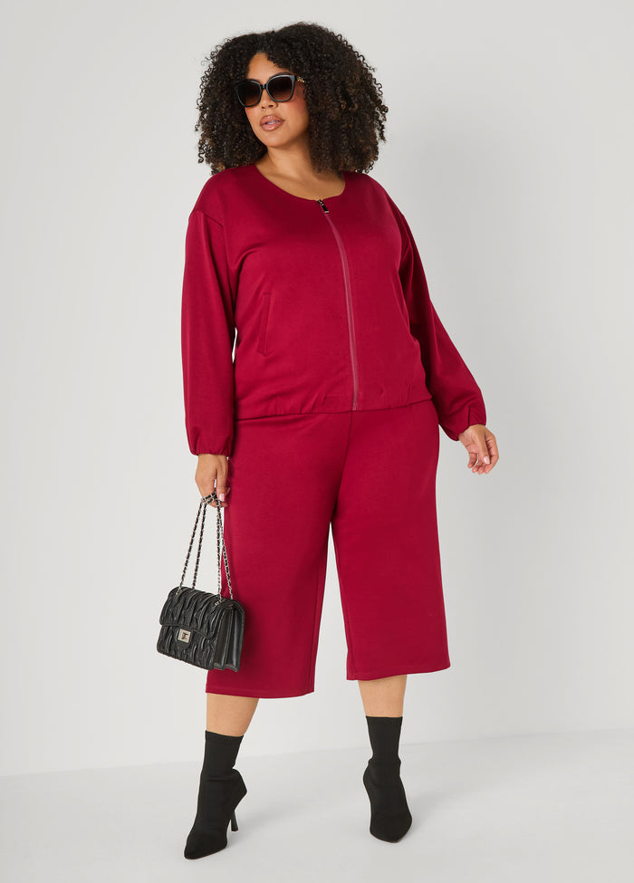 Gathered Waist Ponte Jacket
