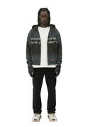 GLENN French Terry Long Sleeve Crop Top Full Zip Hoodie
