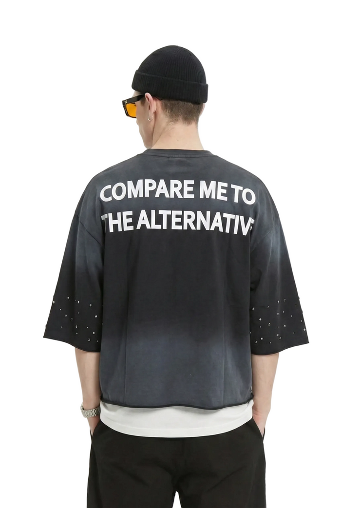 GLENN S/N Jersey 3/4 Sleeve Crop top Tee