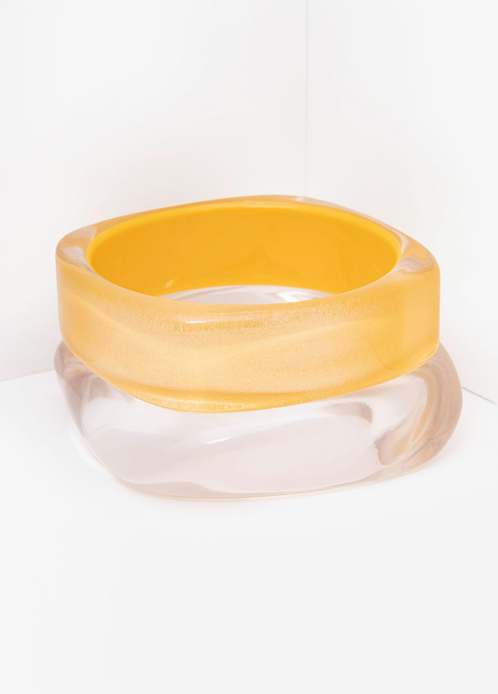 Glittered Resin Bangle Set