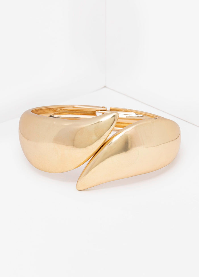 Gold Tone Hinged Cuff
