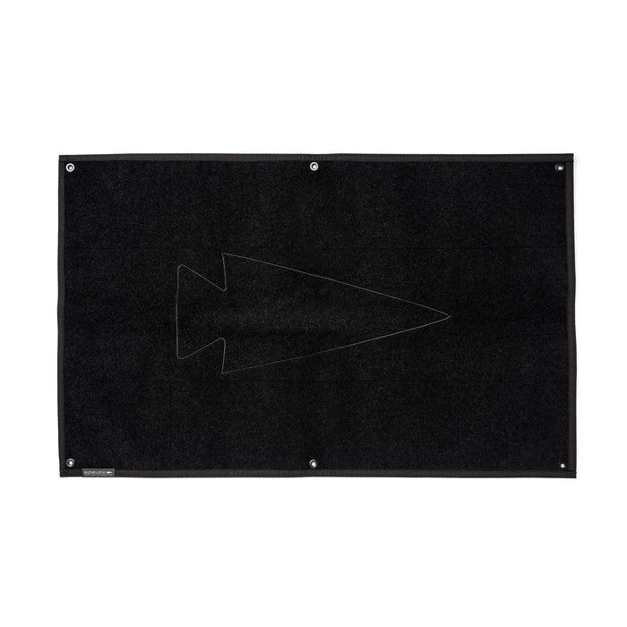 GORUCK large black patchboard with arrowhead outline and metal grommets for rucking gear
