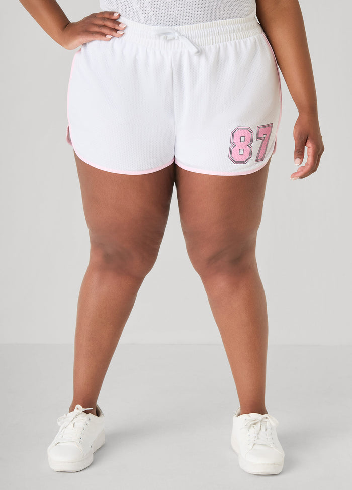 Graphic Print Mesh Jersey Tee