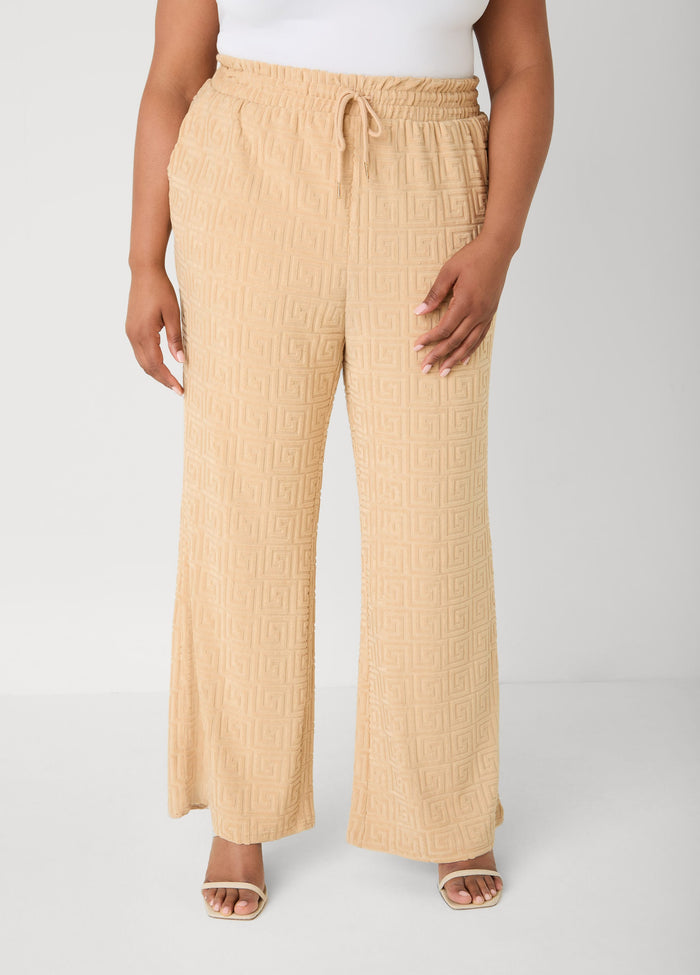 Greek Key Wide Leg Pants