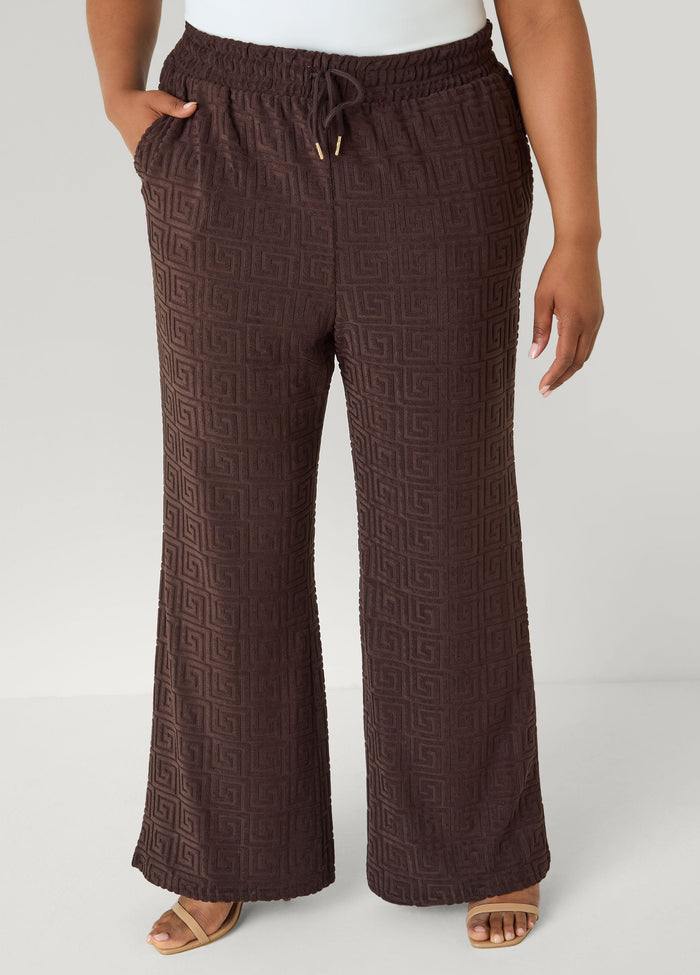 Greek Key Wide Leg Pants
