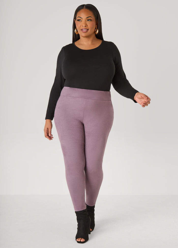 High Rise Faux Suede Leggings