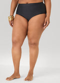 Plus Size High Waist Swim Brief Black High Waisted Swim Bottom