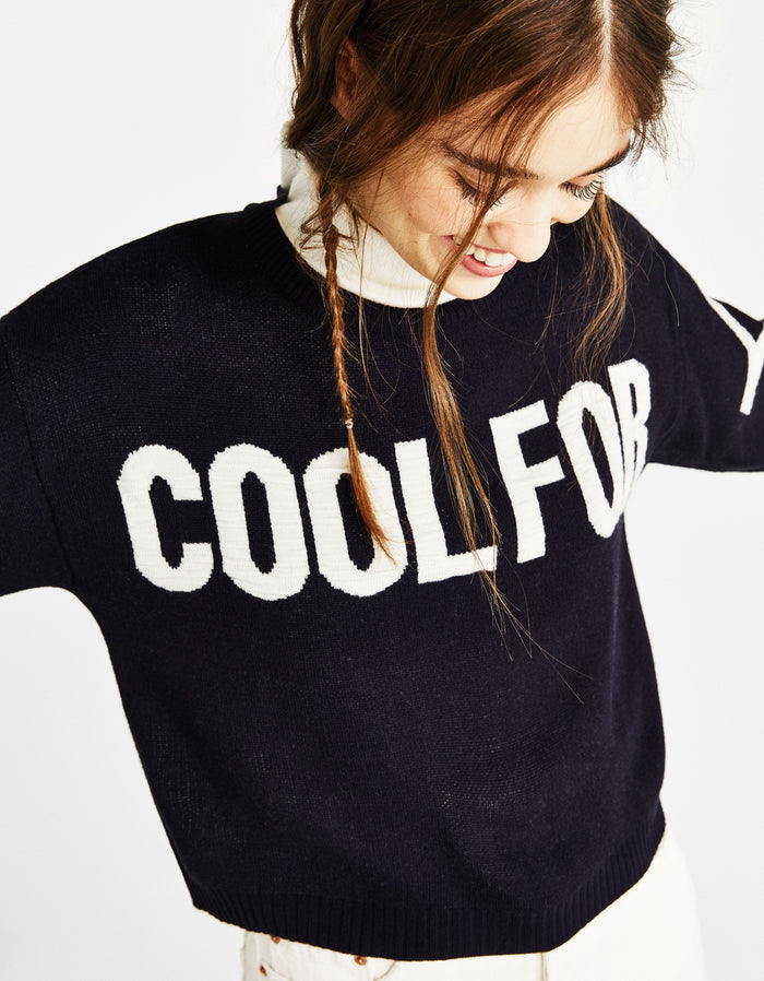 Hoodie with slogan