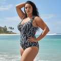 InstantFigure Feather Open Back Swimsuit