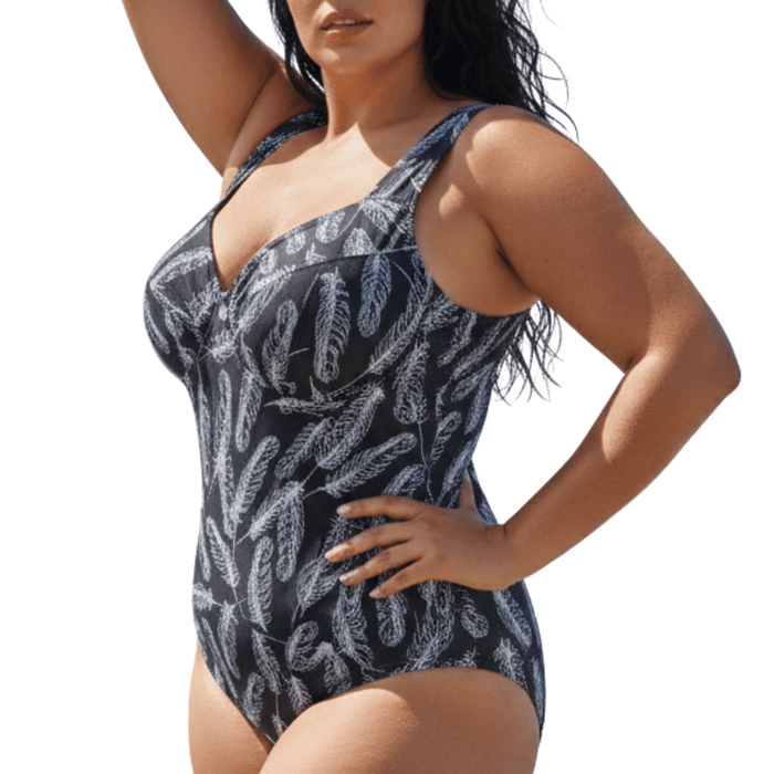 InstantFigure Feather Open Back Swimsuit