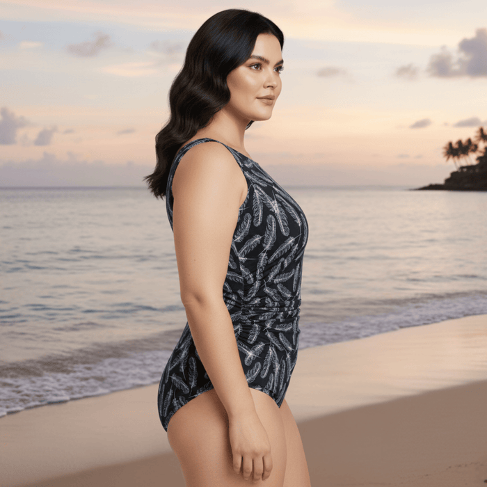 InstantFigure Feathers High Neck Swimsuit