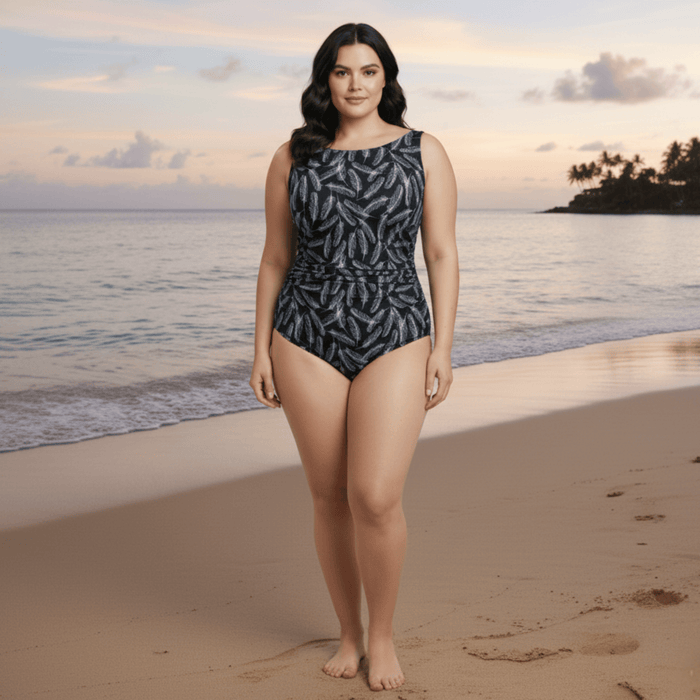InstantFigure Feathers High Neck Swimsuit