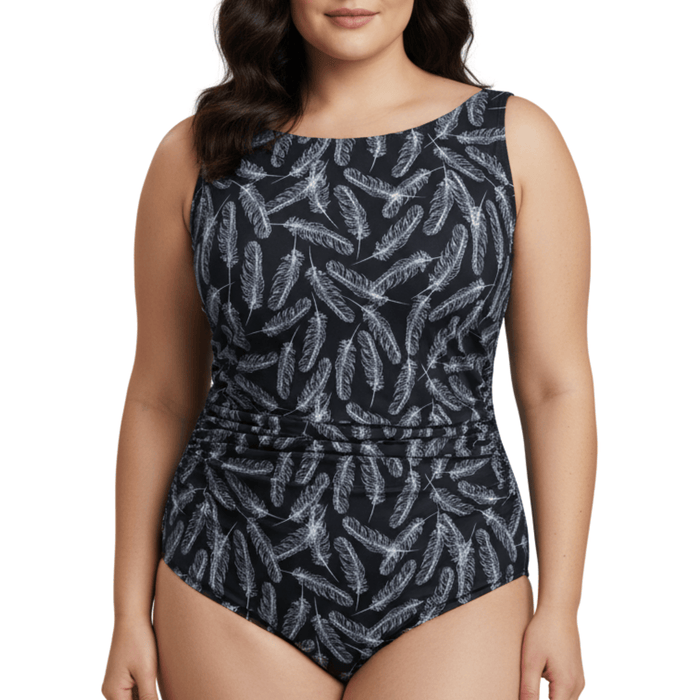 InstantFigure Feathers High Neck Swimsuit
