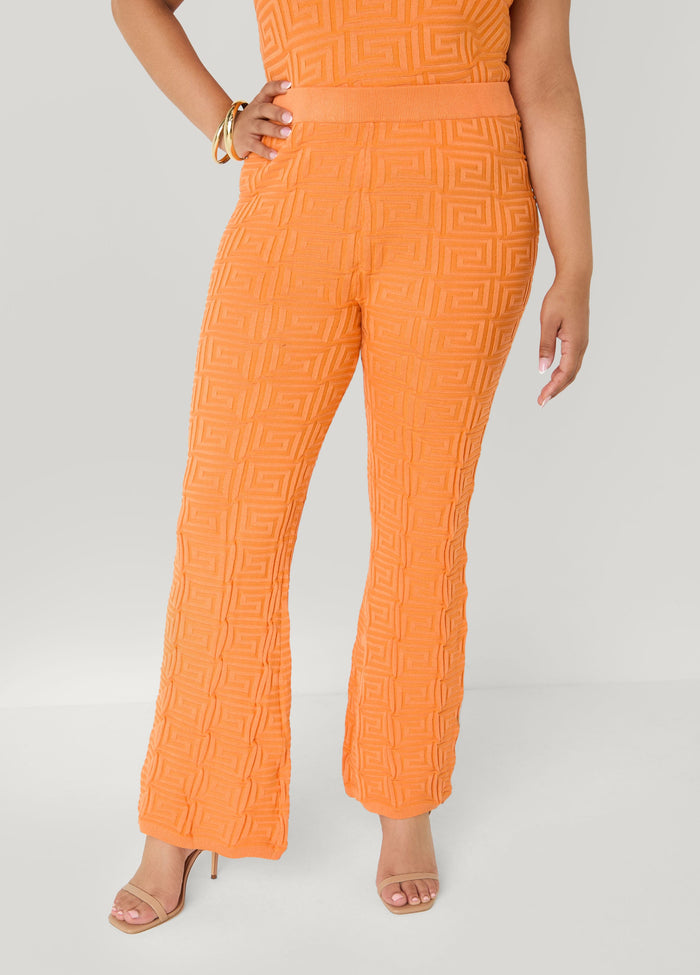 Jacquard Knit Flared Pants