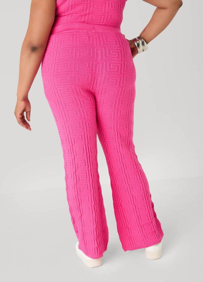 Jacquard Knit Flared Pants