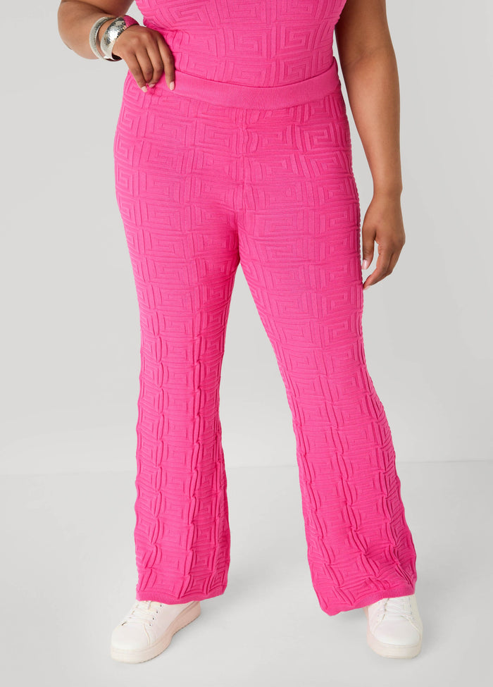 Jacquard Knit Flared Pants