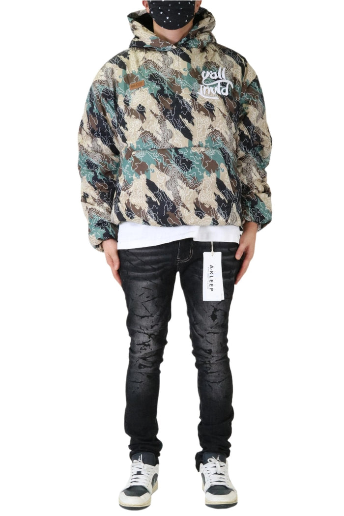 KAMI Padded Crop Style Nylon Pullover Jacket
