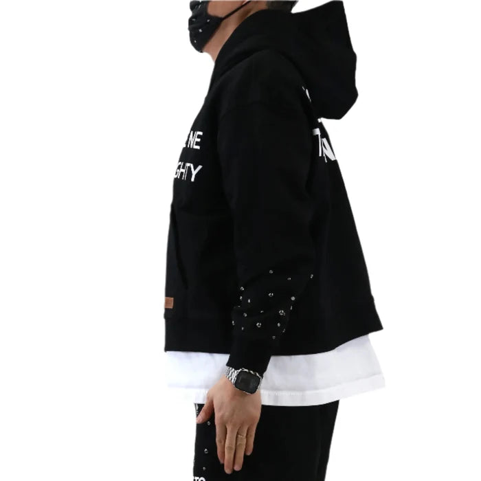 KARAN French Terry Long Sleeve Crop Top Full Zip Hoodie