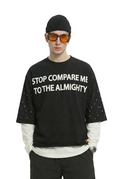 KARAN S/N Jersey 3/4 Sleeve Crop top Tee with Layered long sleeve
