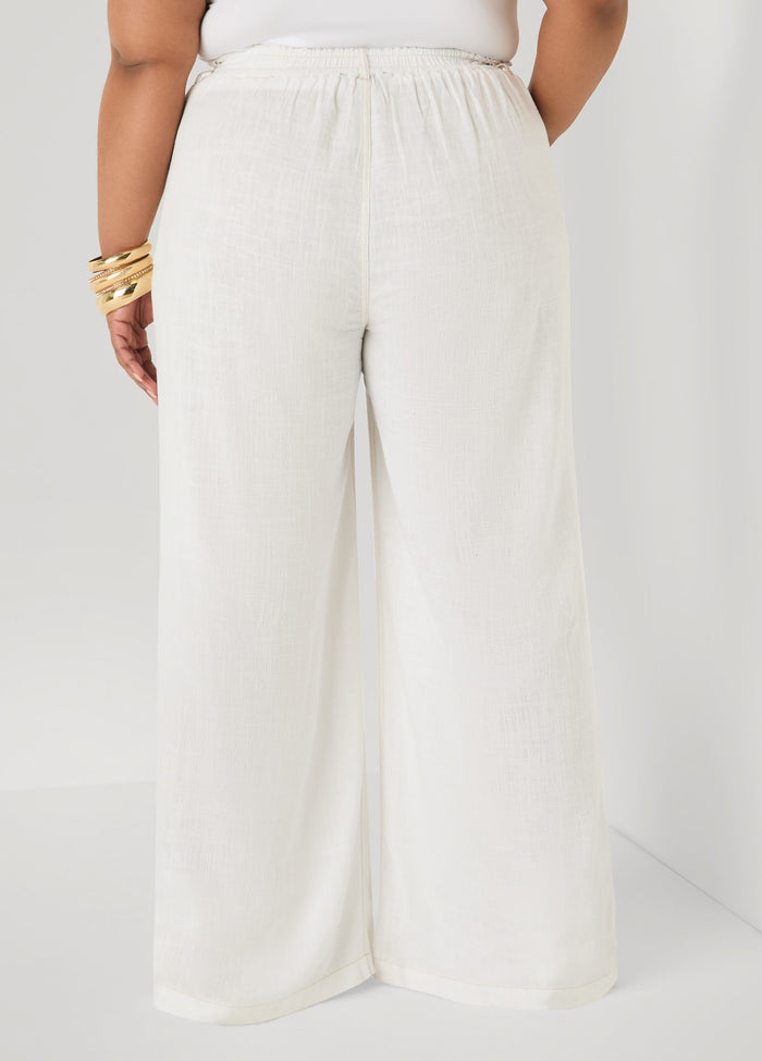 Linen Blend Wide Leg Pants