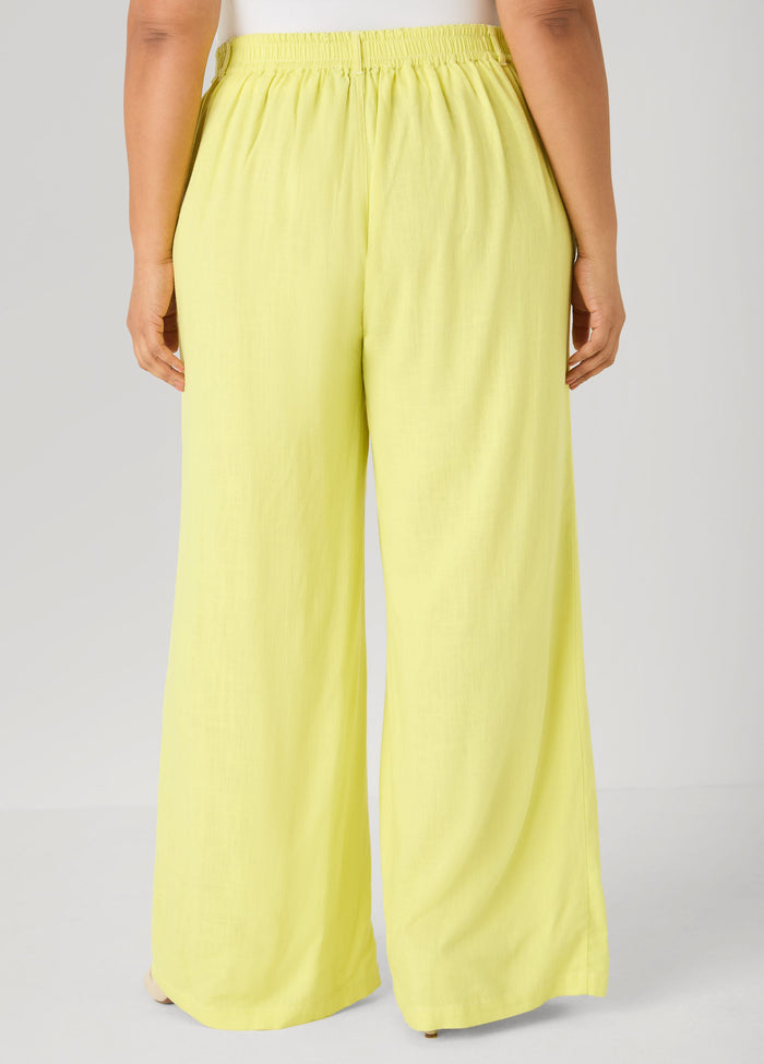 Linen Blend Wide Leg Pants