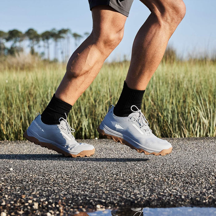 GORUCK rucking shoes in motion on outdoor gravel path with grass background