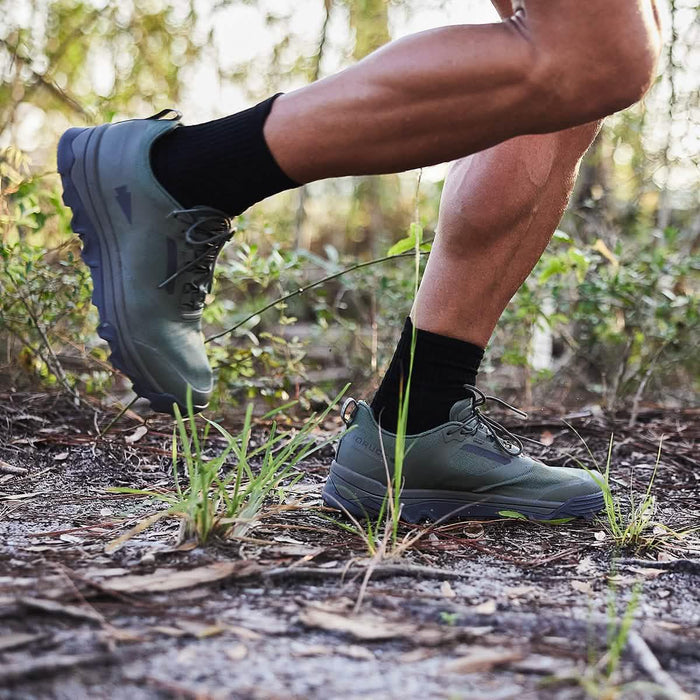 GORUCK tough rucking shoes on person hiking outdoors on a forest trail