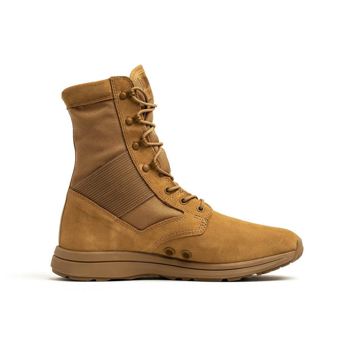 GORUCK tan military rucking boot with rugged sole and durable canvas and suede upper