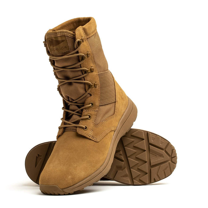 GORUCK brown rucking boot with rugged sole, durable materials, outdoor footwear
