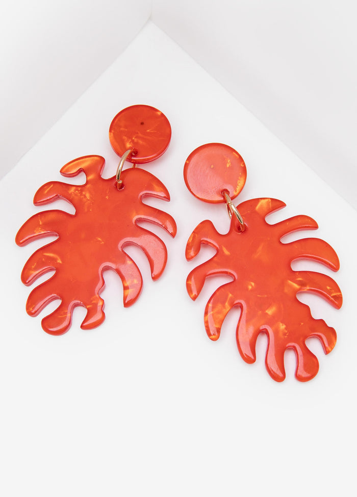 Marbled Leaf Earrings