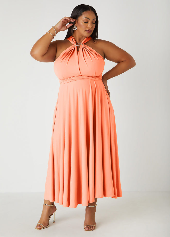 Plus Size Maxi Dress Orange Infinity Dress Multi Way Dress