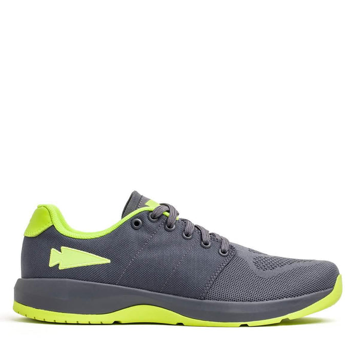 GORUCK Ballistic Trainer in wolf grey with acid lime accents and reflective spearhead logo
